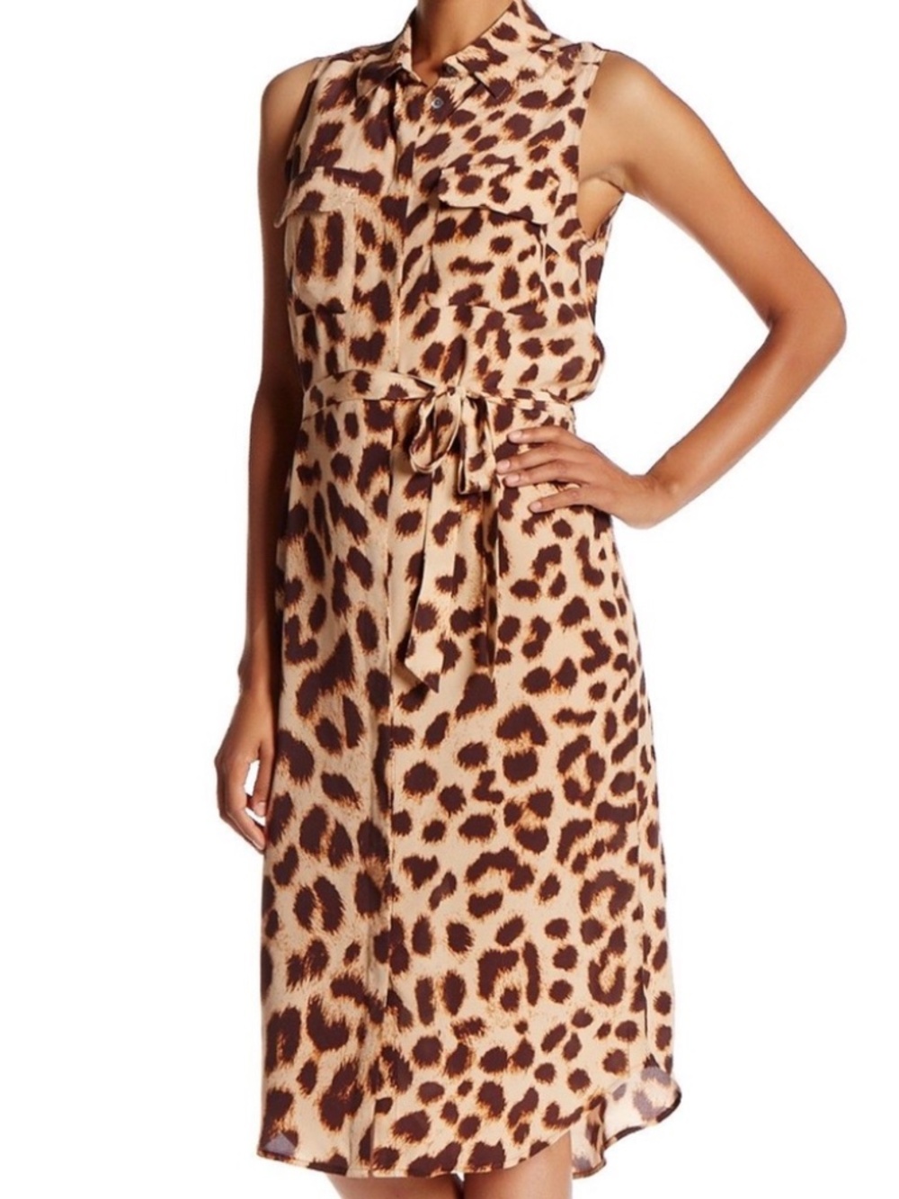 Equipment Silk Animal Print Shirt Dress Size Small
